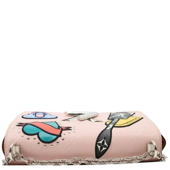 Louis Vuitton Twist MM Patches Epi Leather Crossbody Bag Pink - Picture 5 of 13